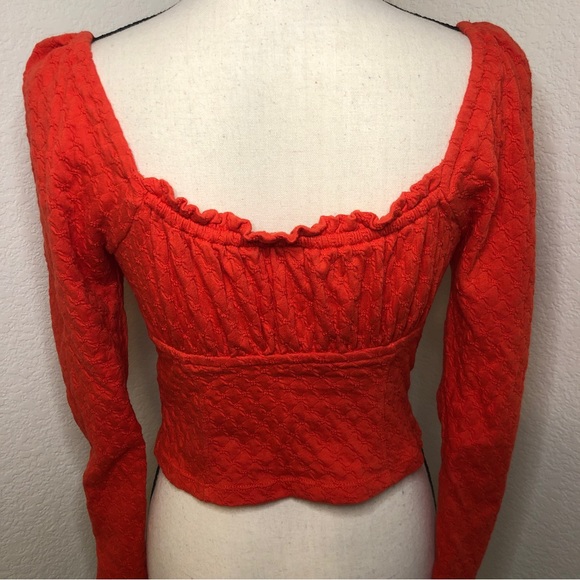 Free People Ladybug Red Long Sleeve Top Size Small - Picture 6 of 14
